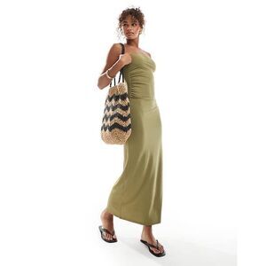 ✨Vero Moda Bandeau Ruched Side  Midaxi Herb Green Sz XL Dress✨